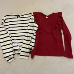 devirock デビロック130 ロンT 2枚セット　ボーダー　赤