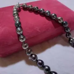 【値下げ】A2.【真贋鑑定済】本真珠 大粒バロックパールネックレス ブラック