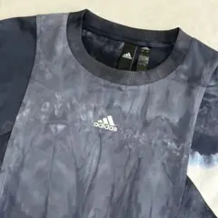 adidas アディダス ショート丈 クロップド丈 タイダイ柄 マーブル 青 S