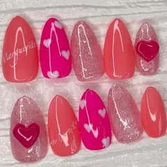 sizeが合えばお得！？【現品限り】ハートネイルチップ　(kidsサイズ)