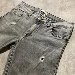 【ZARA MAN】ザラ マン クラッシュ加工 スキニーデニムパンツ ブラック