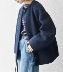 25AW新品⭐︎ SHIPS any: シャギー ノーカラー コクーン コート