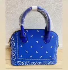 ペイズリー☆青☆ハンドバッグ