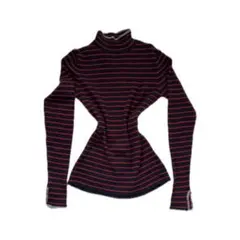 niko and... ニコアンド　ボーダー タートルネック リブニット