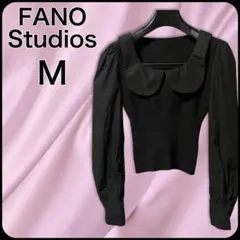Fano Studios ニットドッキングトップス　大きな襟　ショート丈　Mのサムネイル