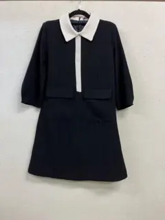 ホッピン 七分袖センターラインワンピース 上品のサムネイル