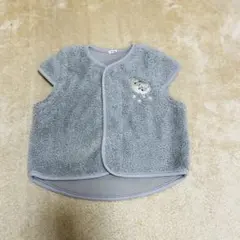 グレー ベビースリーパー くまさん刺繍 70-80