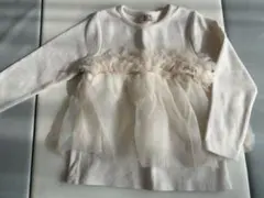 【petit main】チュール付き長袖カットソー　100cm