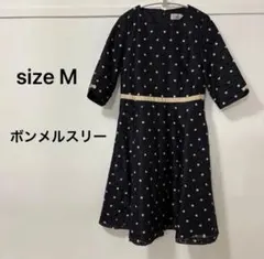 Bon Merceley ドット柄レースワンピース 半袖 Mサイズのサムネイル