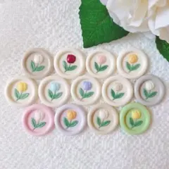 《Design：チューリップ ④》シーリングスタンプ　シール　13枚