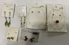 【新品】ピアス6点セット樹脂チタンポストリーフビーズラインストーンゴールド④