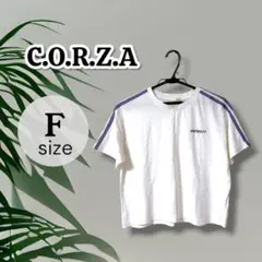 CORZA　半袖Tシャツ　ホワイト　短丈　クロップド丈　ショート丈　綿100％のサムネイル