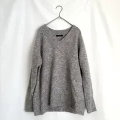 ジャーナルスタンダード グレー Vネック ニットプルオーバー 長袖 アルパカ
