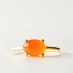 カーネリアンリング　天然石リング　ティファニー　アガット　シエナ　ete