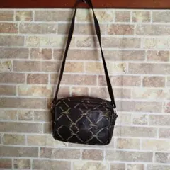 LONGCHAMP ロンシャン 総柄 本革 レザー ショルダーバッグ