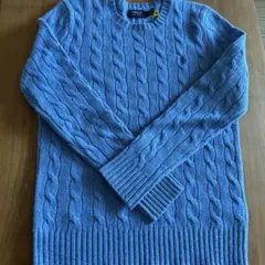 美品✨Polo Ralph Lauren ケーブルニットセーター ライトブルー
