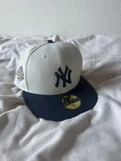 New Era 59FIFTY ホワイト/ネイビー キャップ