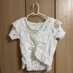 INGNI 花柄 半袖 トップス ホワイト
