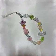 ビーズストラップ スマホアクセサリー 携帯ストラップ ハンドメイド