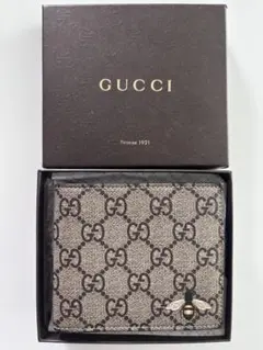 最終値下新品未使用 GUCCI GGスプリーム ビー 二つ折り財布のサムネイル