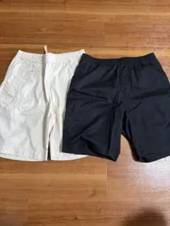 ショートパンツ 2枚セット ホワイト ブラックのサムネイル
