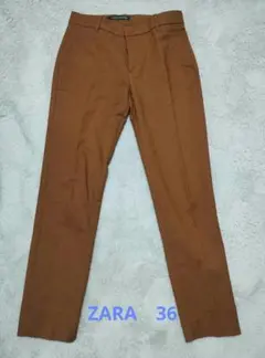 ZARA　レンガ色パンツ 36
