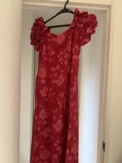 フラワープリント 赤いムームー ドレス　値下げ