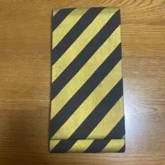 ＊特売品2＊　木綿帯　唐桟織　斜め縞　金＆黒　お仕立て済み