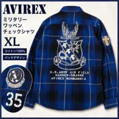 ✨AVIREX✨ XL チェックシャツ ミリタリー ワッペンのサムネイル