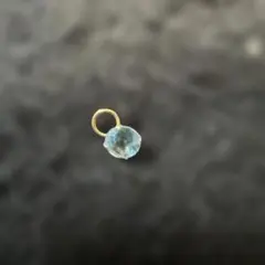 アガット風　ピアスイヤリングチャーム 18k ブルートパーズ　片耳