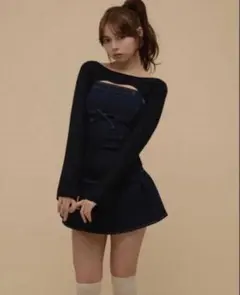 andmary Bonnie denim mini dress 最終値下げ アンドマリー Bonnie denim mini dress - メルカリ