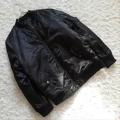 『CREALY』 クリアリー (LL) 中綿ジップアップブルゾン MA-1 黒