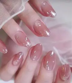 24個入 新品未使用 ネイルチップ グラデーション ピンクラメ ちゅるちゅる