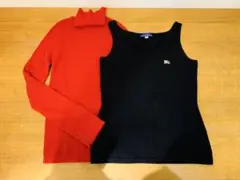 k0312-11★BURBERRY タートルネック ニットノースリーブ 2点