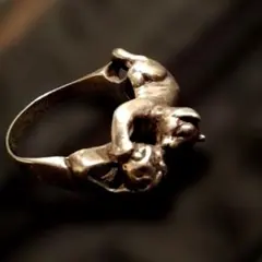 ビンテージ　リング　猫　猫科　sex 　シルバー　925