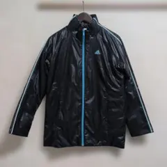 adidas ブラック ジャケット ストライプ