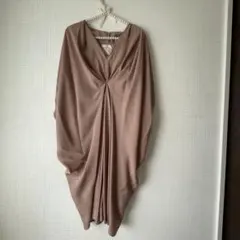 Nano Universe ベージュ ドレープワンピース 結婚式