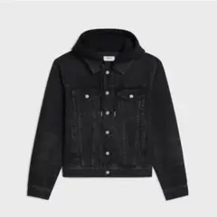 【新品未使用】CELINE フード付きトラッカージャケット ブラックS