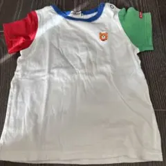 100cm カラフル袖 Tシャツ クマ刺繍
