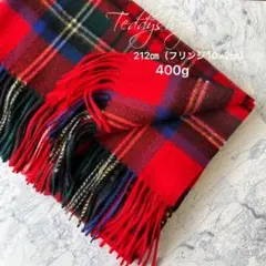 極上カシミヤ100%☆大判 ストール☆レッドチェック