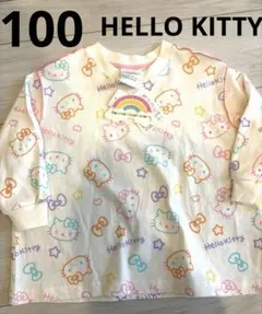 【新品】Sanrioハローキティ⭐︎長袖カットソー⭐︎100cm⭐︎本体綿100%