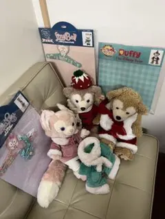 ダッフィー シェリーメイ リーナベルクリスマスぬいぐるみ セットコスチューム付き
