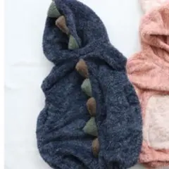 恐竜フード付きアウター　フリースジャケット　ネイビー　80〜110