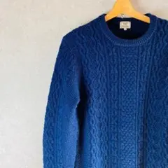 GREEN LABEL RELAXING ネイビー L ケーブル編みセーター