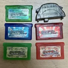 【動作確認済】ポケモンGBAソフト5本+ワイヤレスセット 傷あり 電池切れあり
