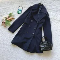 セシルマクビー Pコート ダークネイビー M デカボタン 通勤コーデ 防寒 冬
