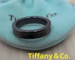 美品　ティファニー　ナロー　リング　スリム　チタン 7号