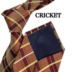 CRICKET クリケットネクタイ ブラウン系 茶色ベージュチェック柄 総柄