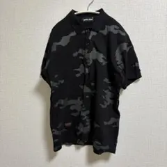 未使用　ポロシャツ　メンズ　迷彩　黒　カジュアル　ゴルフ　アウトドア　ワイルド