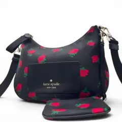 美品　ケイトスペード　ショルダーバッグ　ナイロン　バラ柄　斜め掛け◎のサムネイル